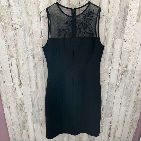 Black Mesh Floral Sheath Pencil Retro Dress - Picture 3 of 7